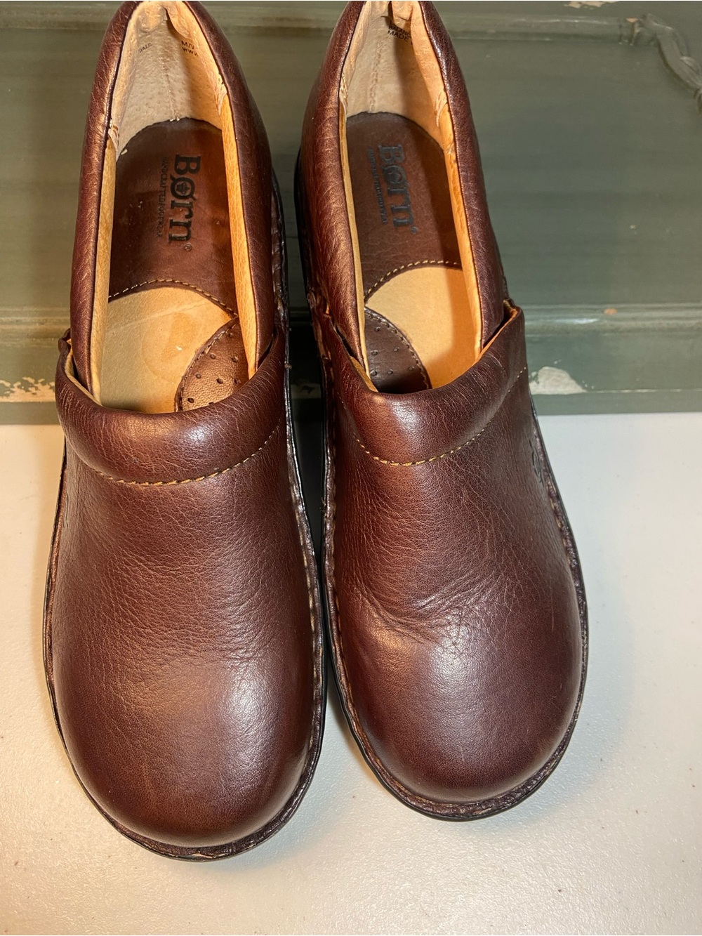 B.O.C Women's Brown Leather Slip-On Clog SZ 8 - Picture 4 of 8